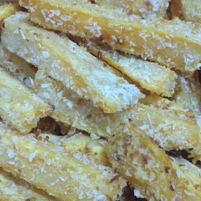 椰蓉烤红薯条（健康夜宵）