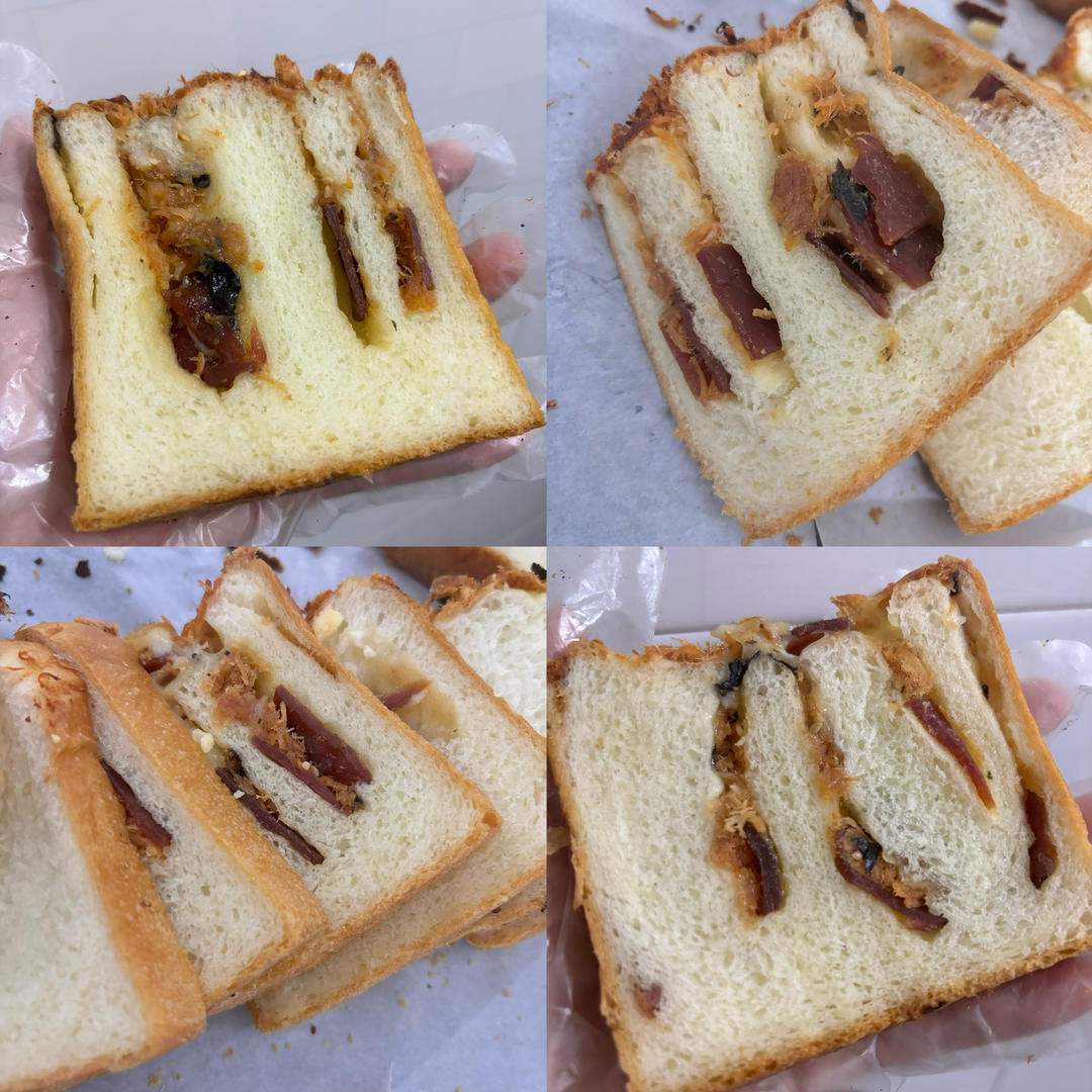 真·多肉｜猪肉脯肉松海苔芝士片吐司｜料超多｜超满足｜好吃极了