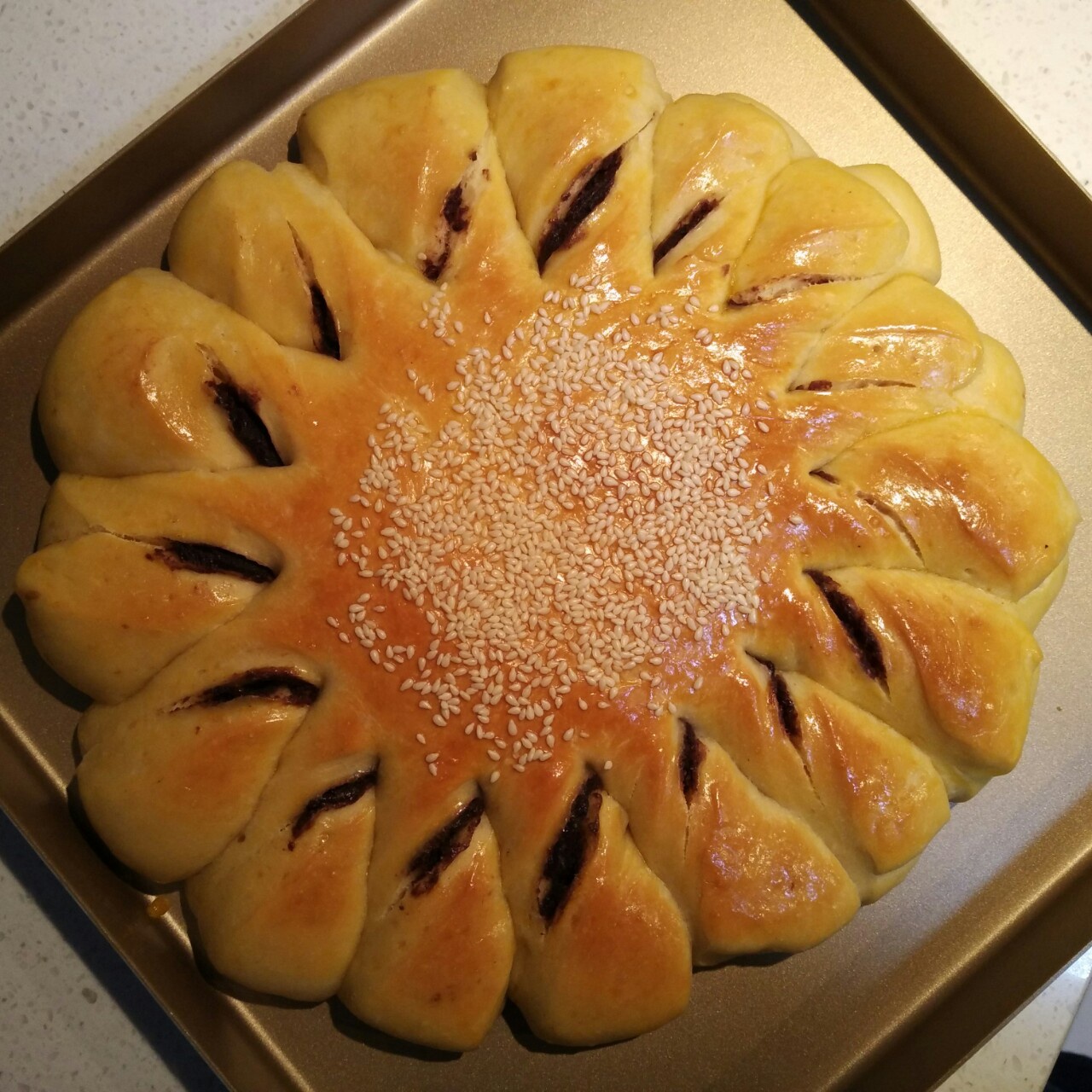 向日葵豆沙面包