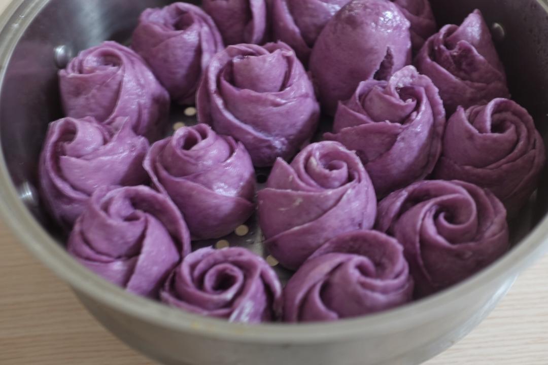紫薯玫瑰花馒头