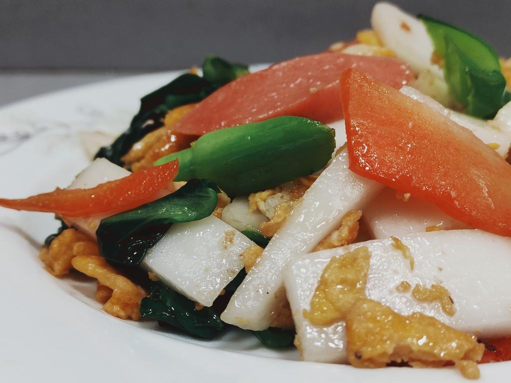 青菜炒年糕的做法