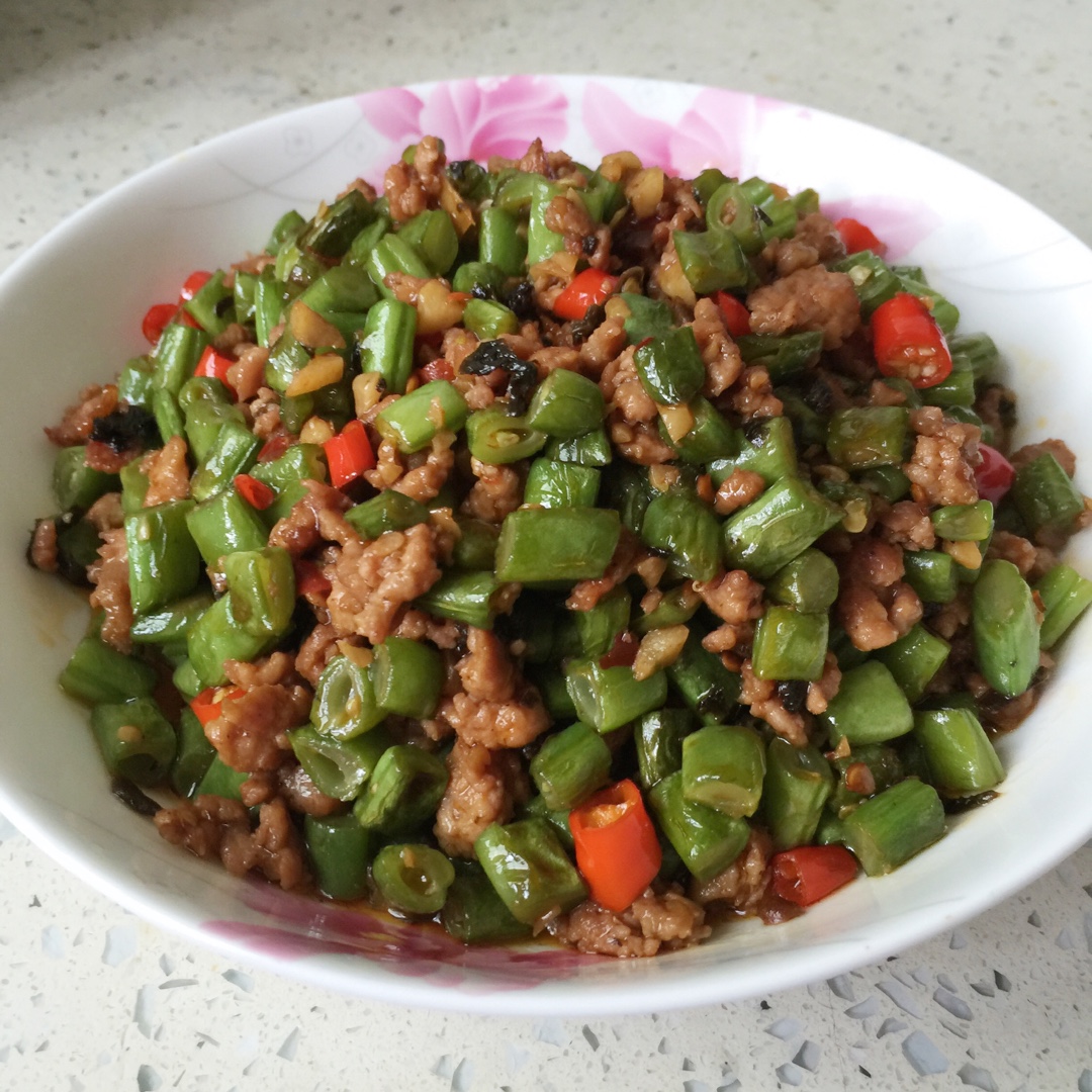 肉沫豆角下饭菜