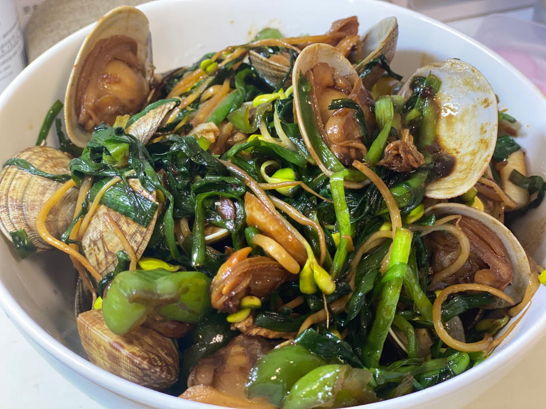 香辣韭菜炒花蛤