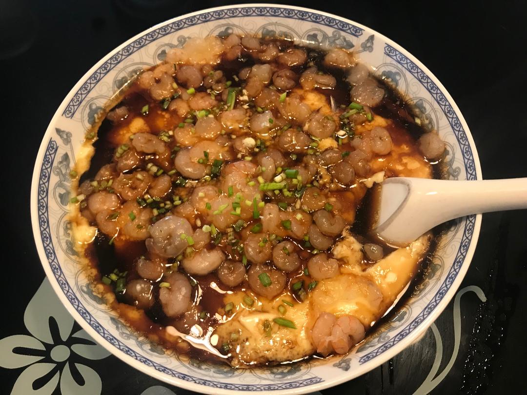 虾仁豆腐蒸水蛋