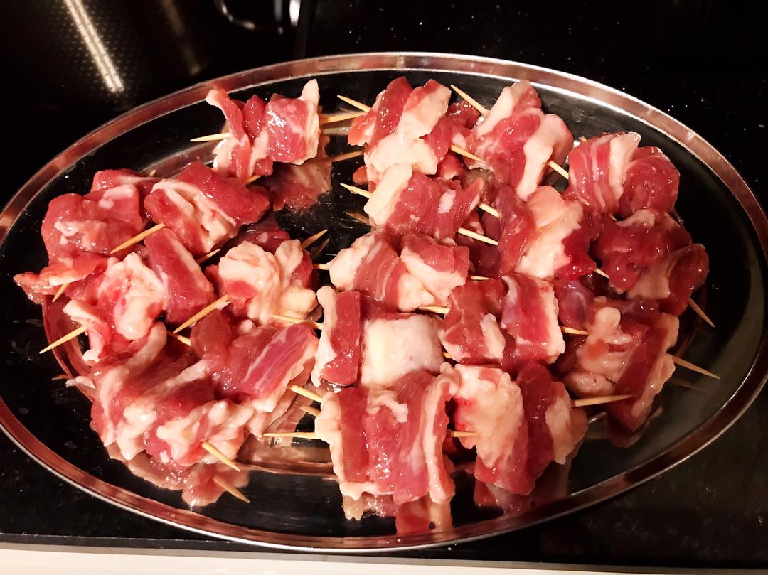 空气炸锅 竹签羊肉串
