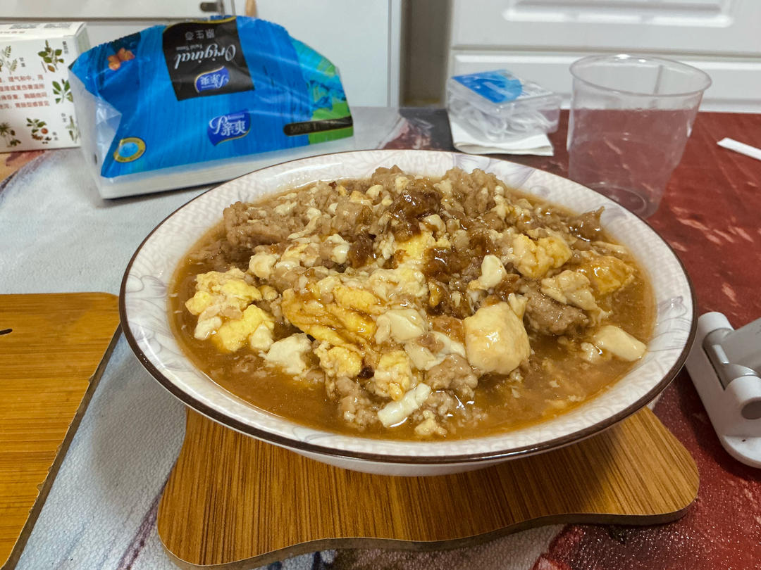 肉末滑蛋豆腐