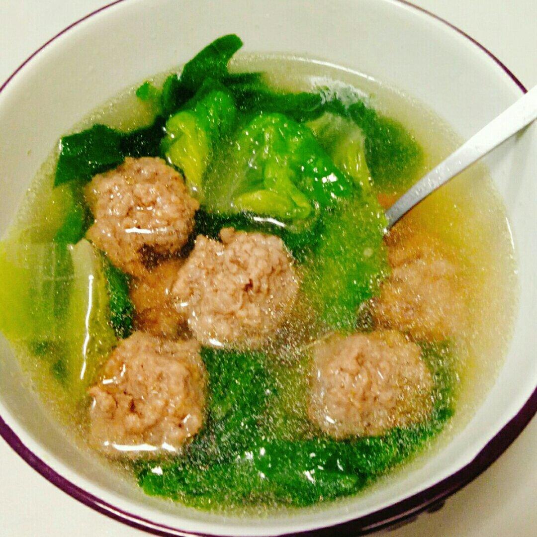 肉丸生菜汤