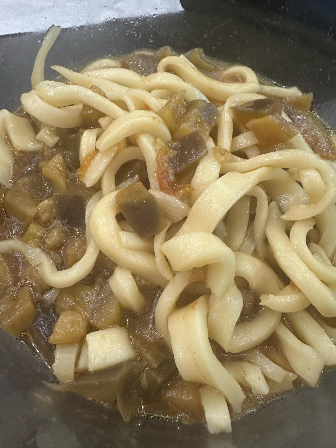 茄子肉丁打卤面