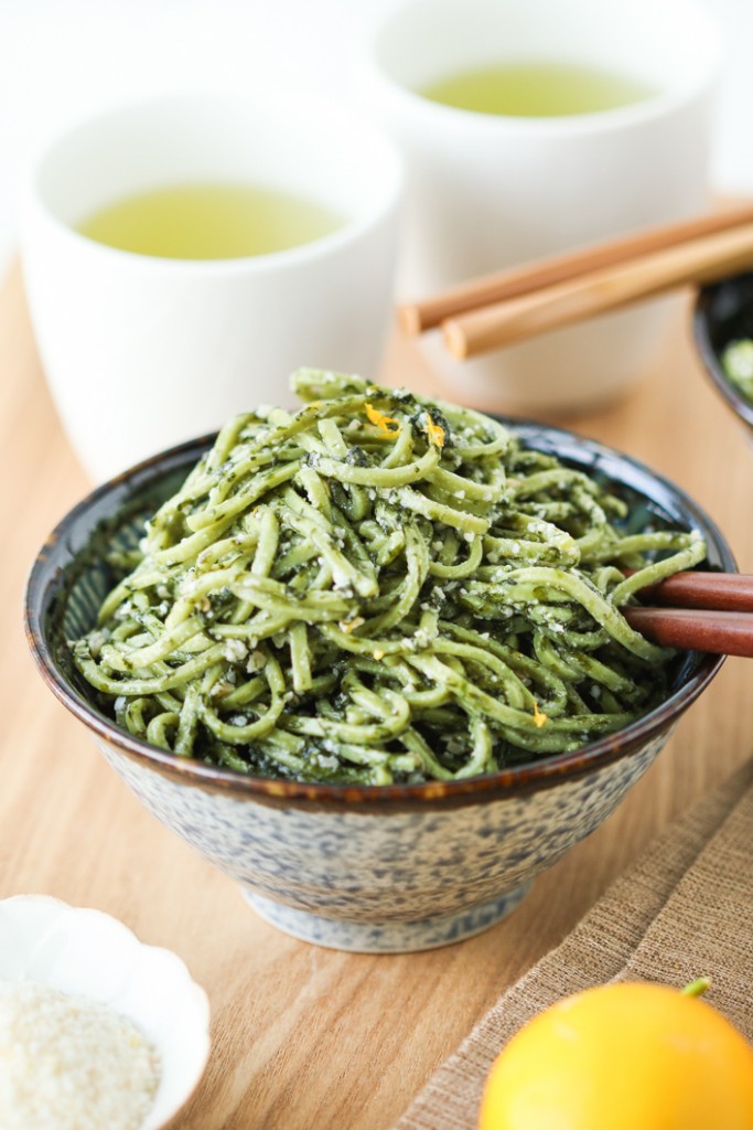 绿酱抹茶荞麦面的做法