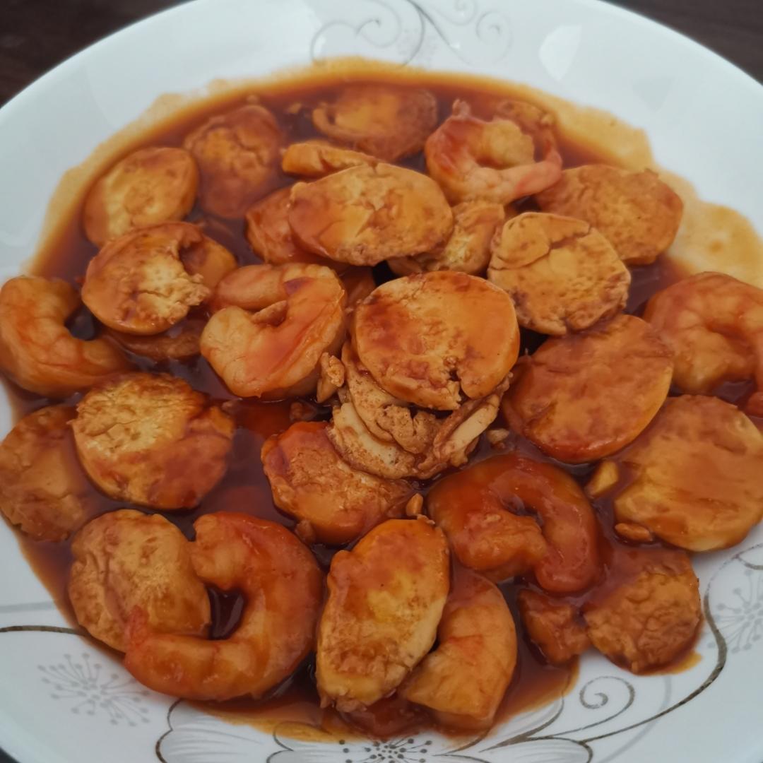 极简茄汁虾仁豆腐煲