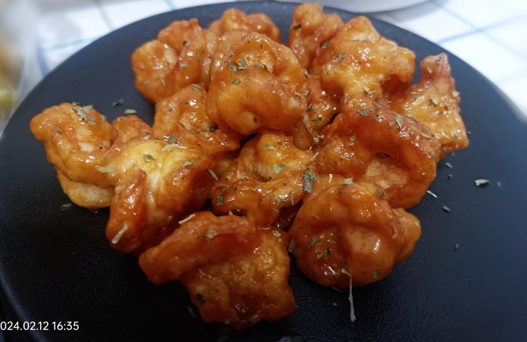 在家也能做大菜之2~“芥末虾球”