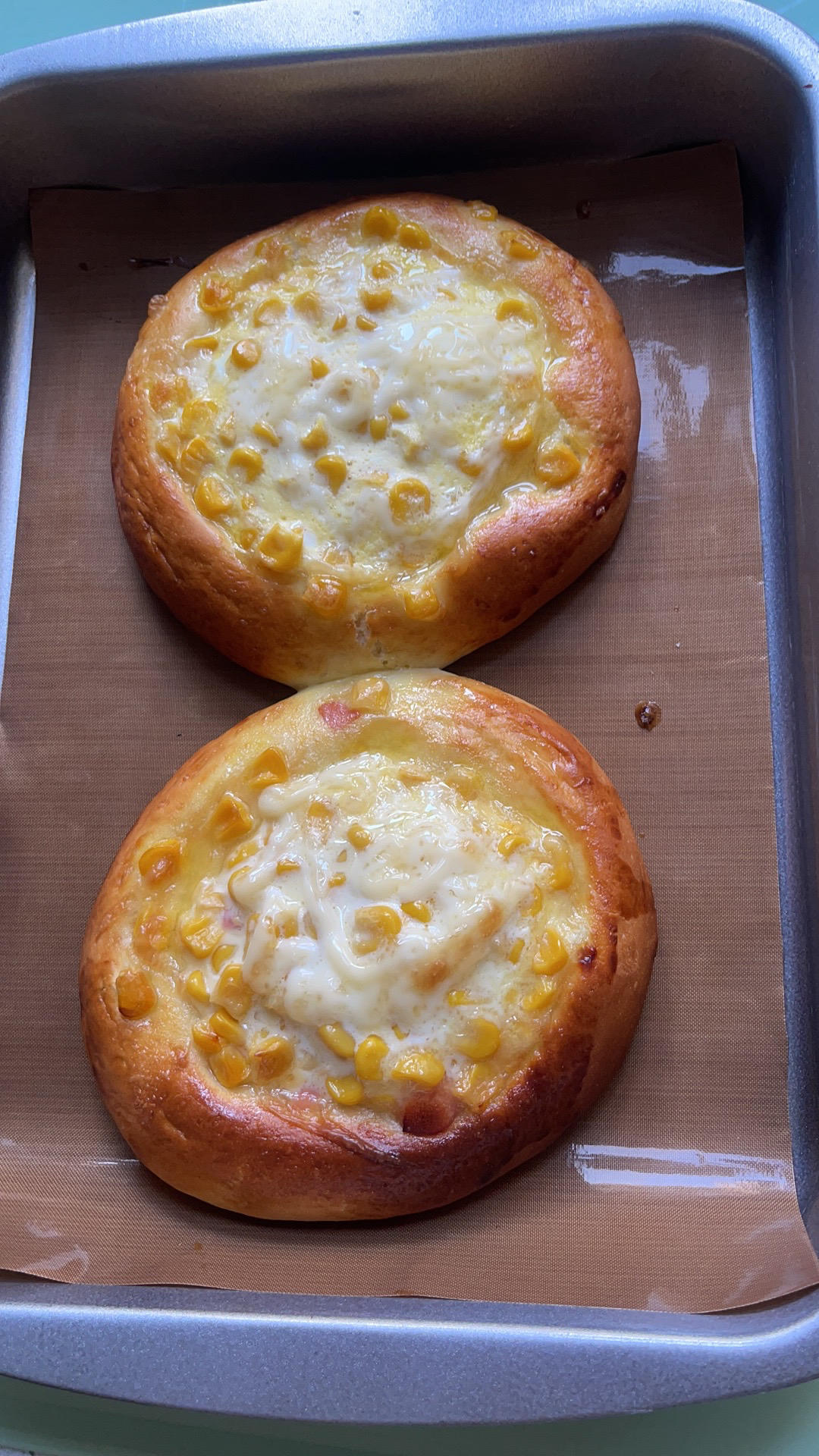 大润发同款玉米粒沙拉小面包（一次发酵，附手揉快速出膜方法）