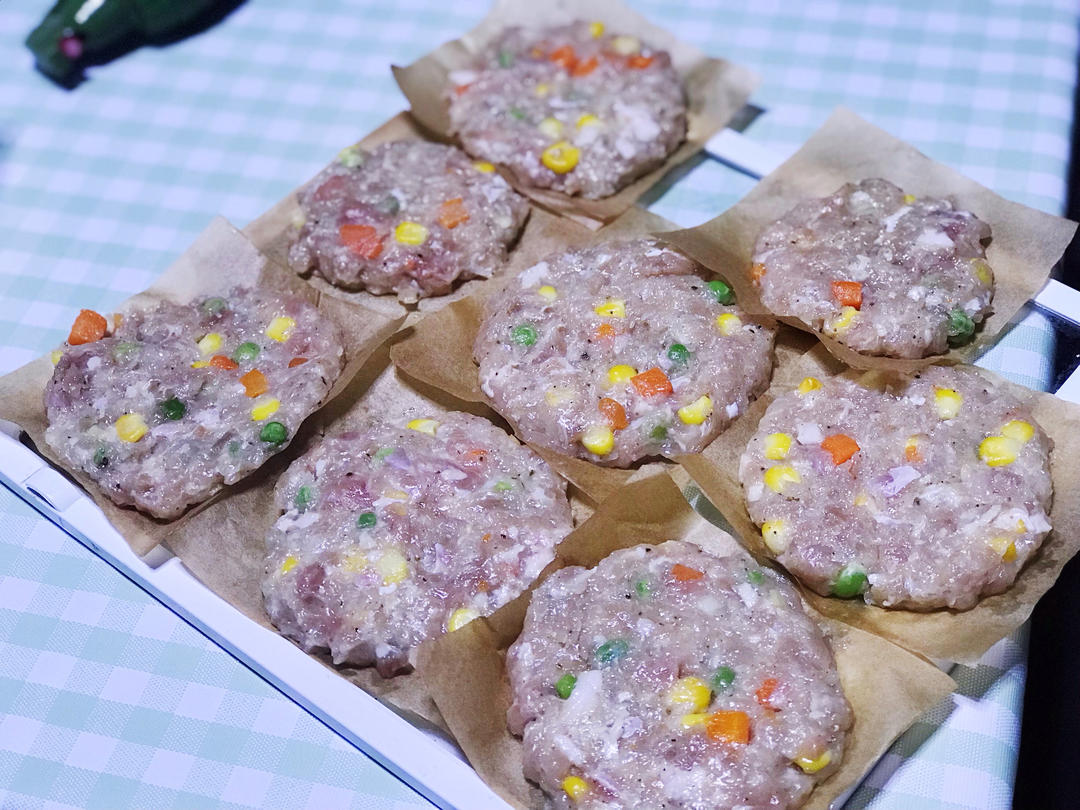 鸡肉蔬菜饼 冷冻汉堡🍔肉饼  无油无糖无面粉淀粉