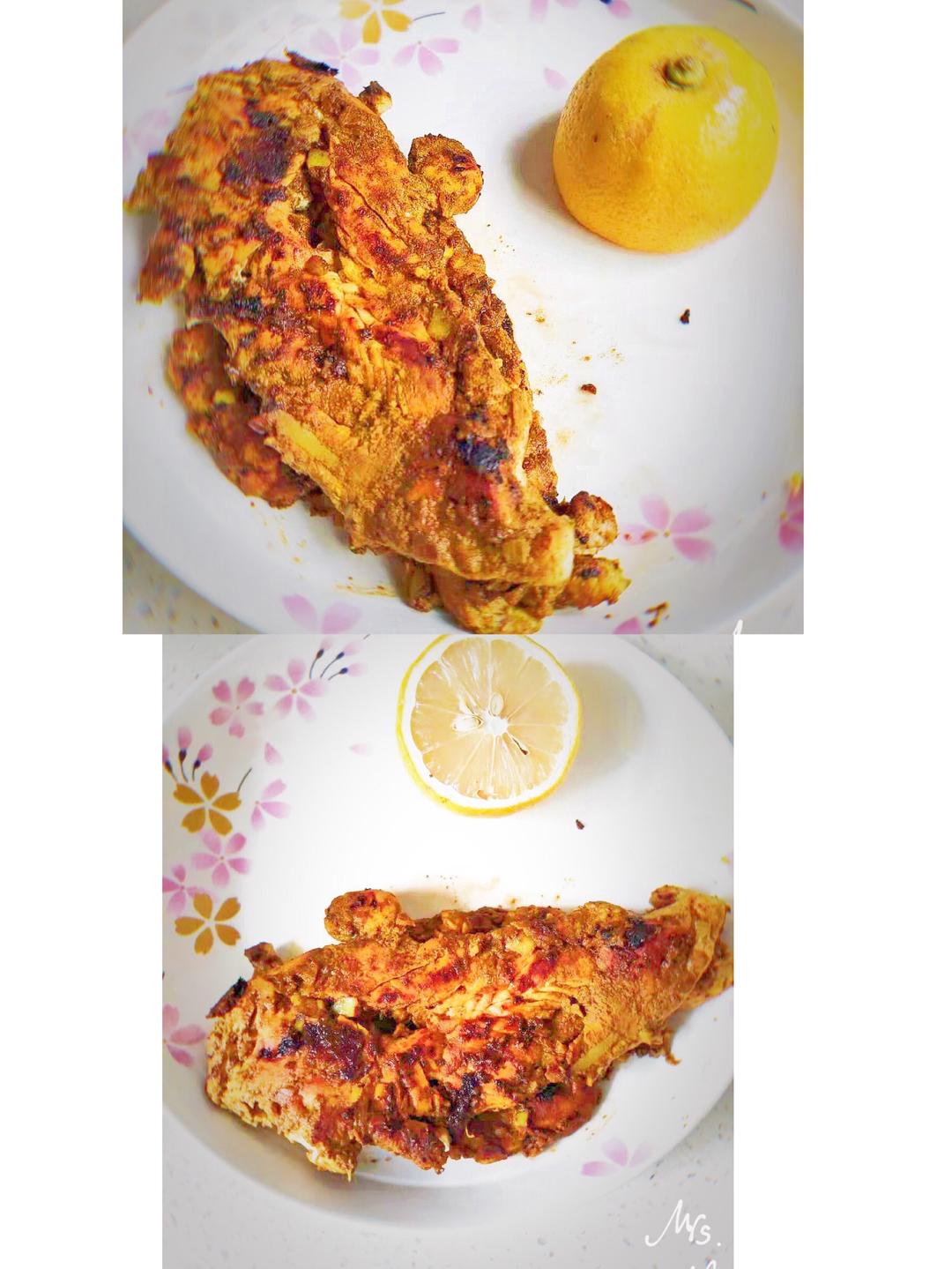 【减脂花样吃】香煎咖喱酸奶鸡胸肉的做法