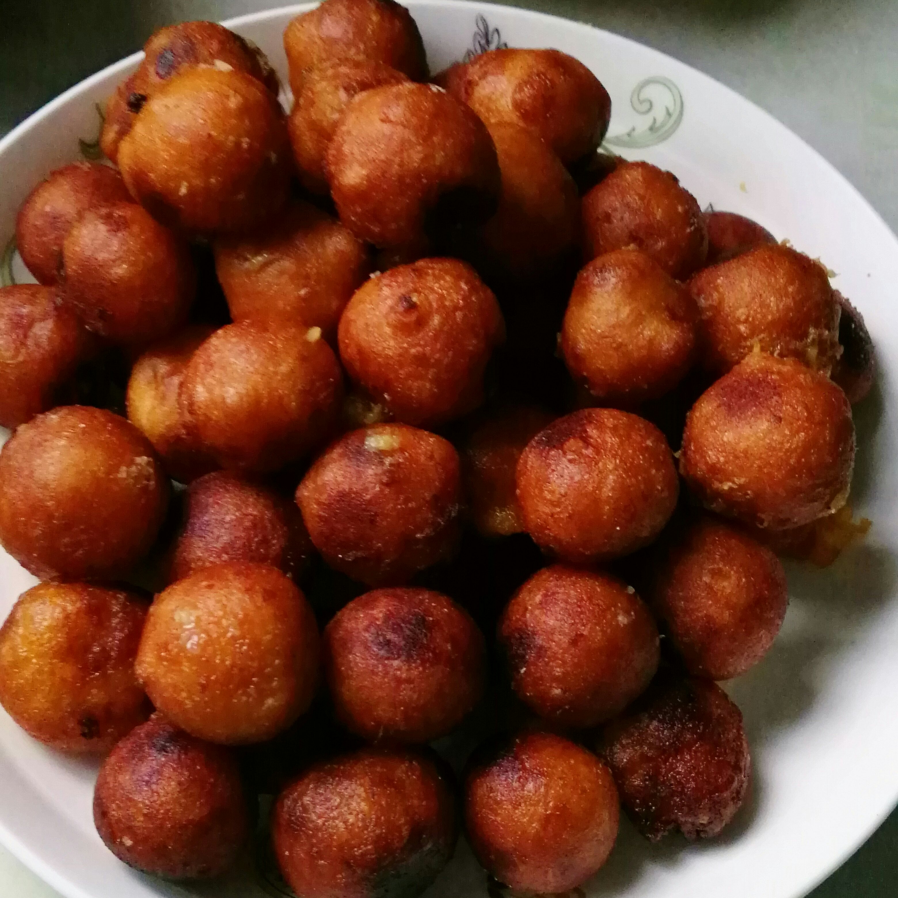 妈妈教炸的红薯丸子