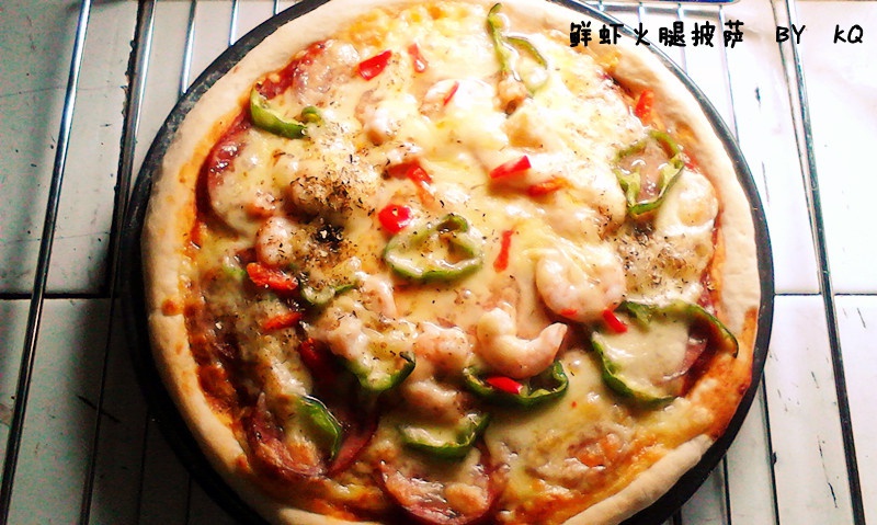 厚底鲜虾培根披萨