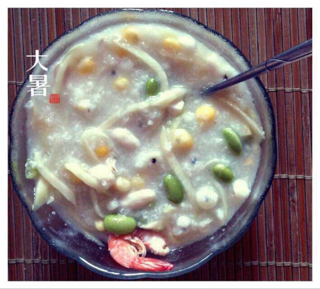鲜虾蔬菜粥