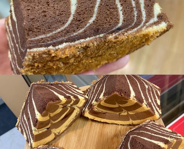 柔软细腻有弹性|双重口感🔥斑马纹可可戚风蛋糕的做法