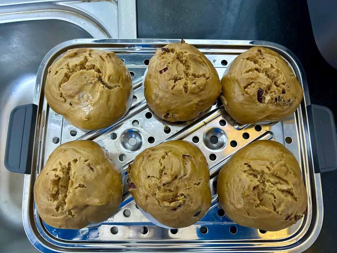 红糖开花馒头（无泡打粉）普通中筋面粉，低甜度有嚼劲