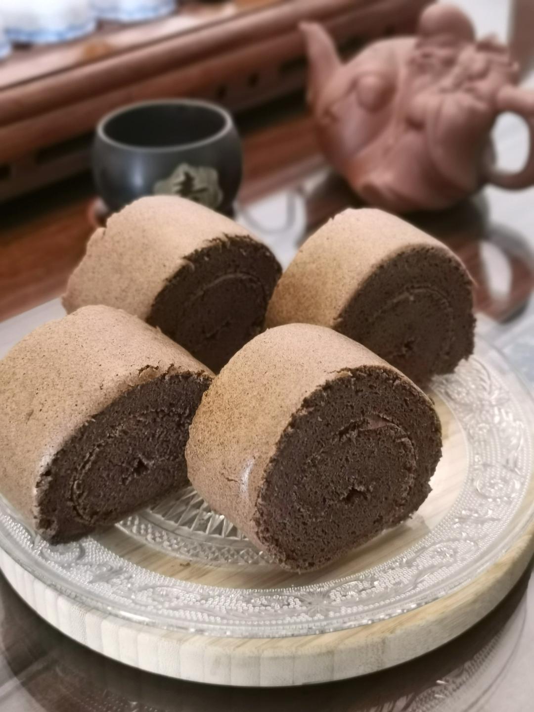 可可蛋糕卷🍪不用擀面杖徒手卷不裂😘