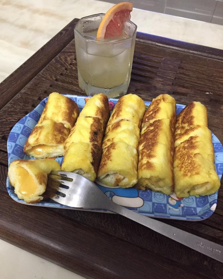 芝士花生酱爆浆吐司卷