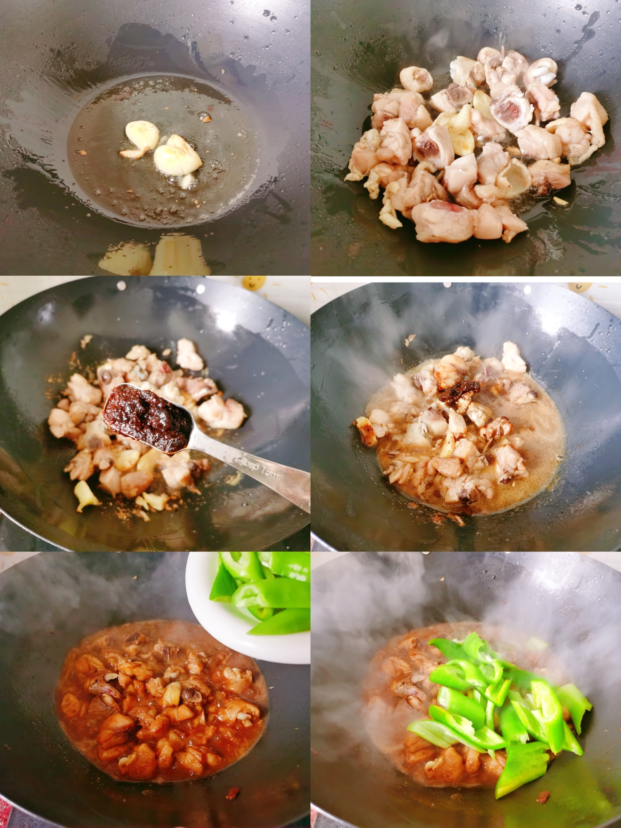 低脂美食的下饭菜之酱香鸡腿焖青椒的做法 步骤4