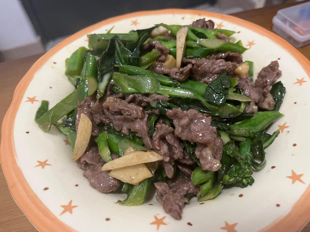 牛肉炒芥蓝