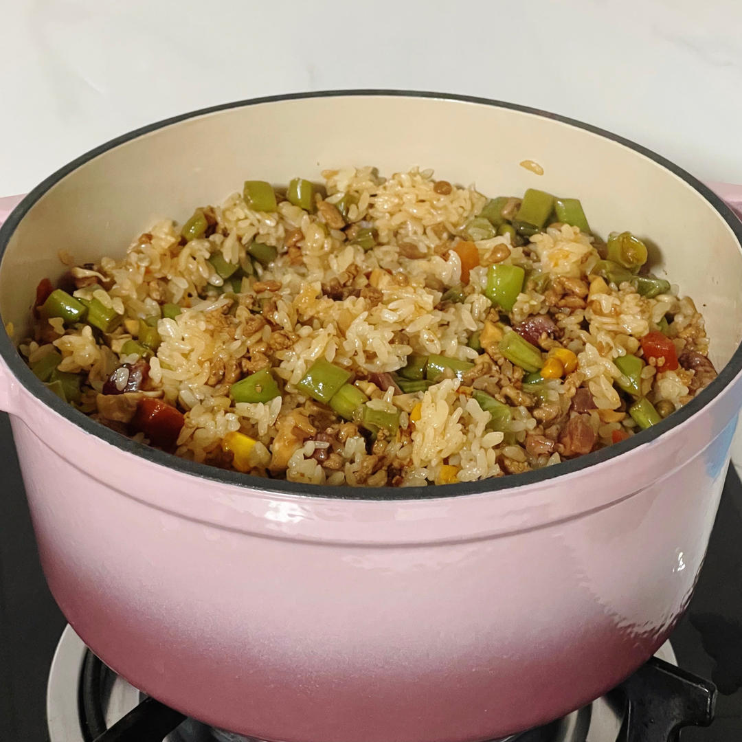 北鼎铸铁锅食谱｜豆角焖饭