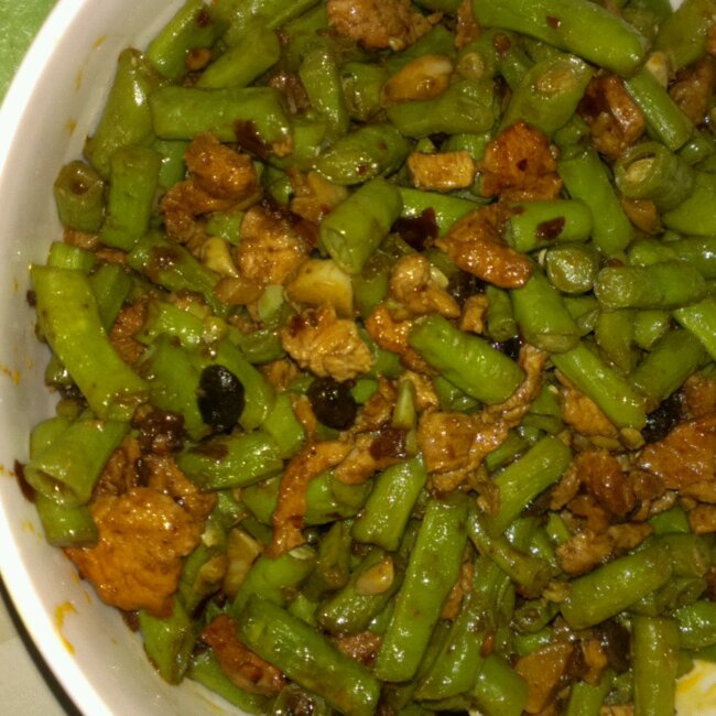肉沫豆角下饭菜