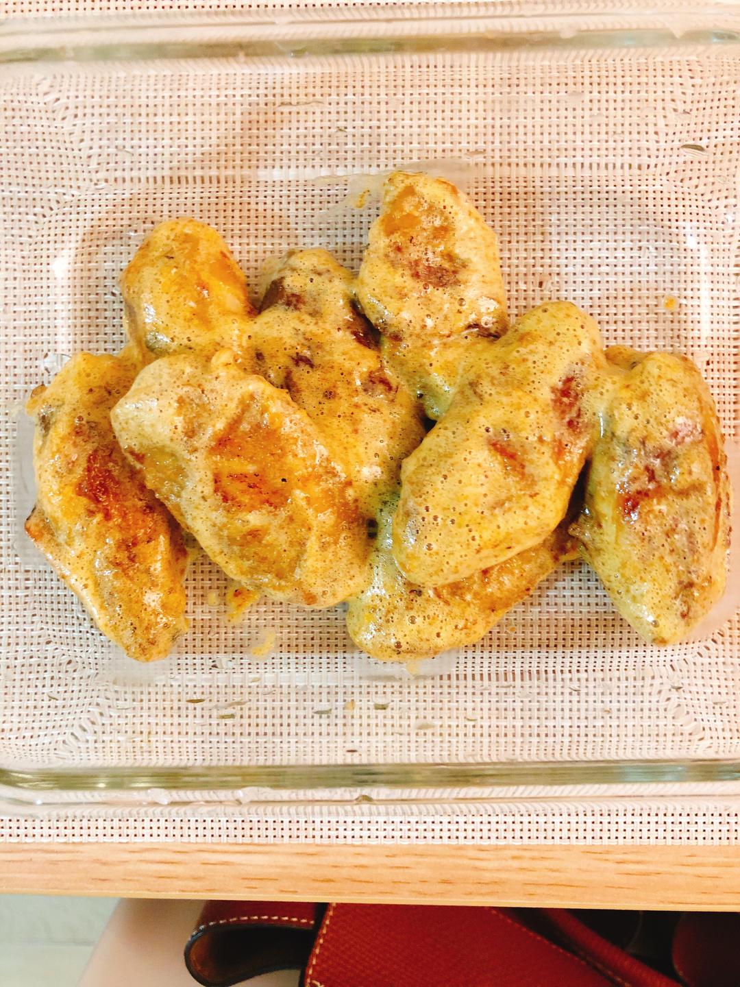 非油炸简易版咸蛋黄焗鸡翅