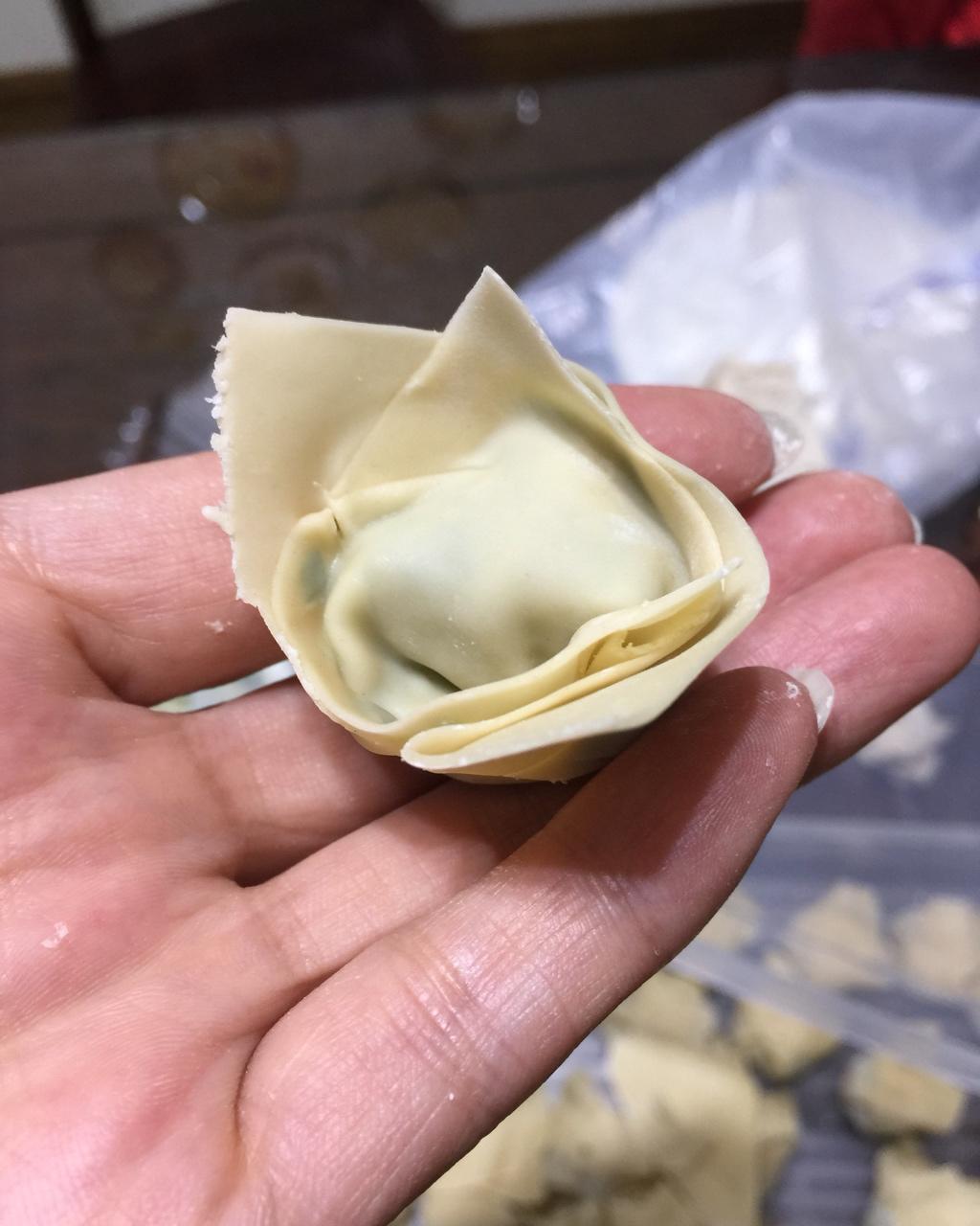 鲜肉蛋皮韭菜手工饺子