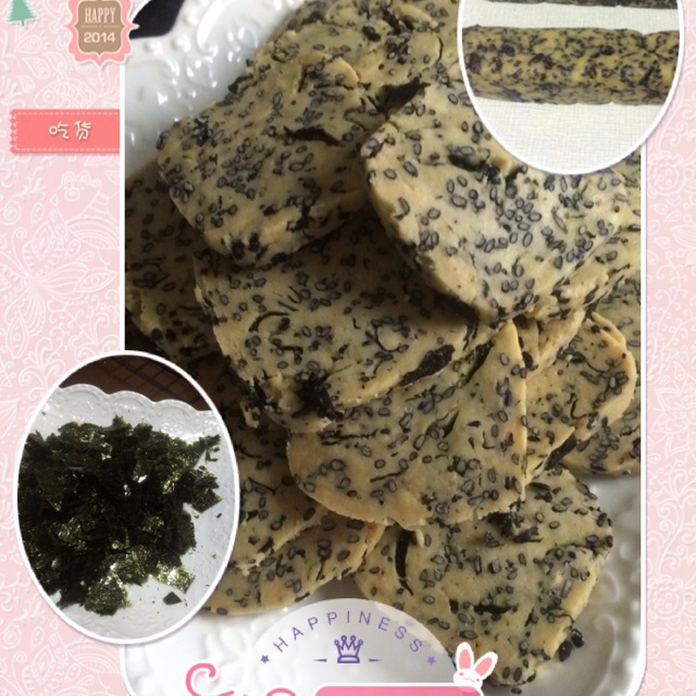 黑芝麻海苔饼干