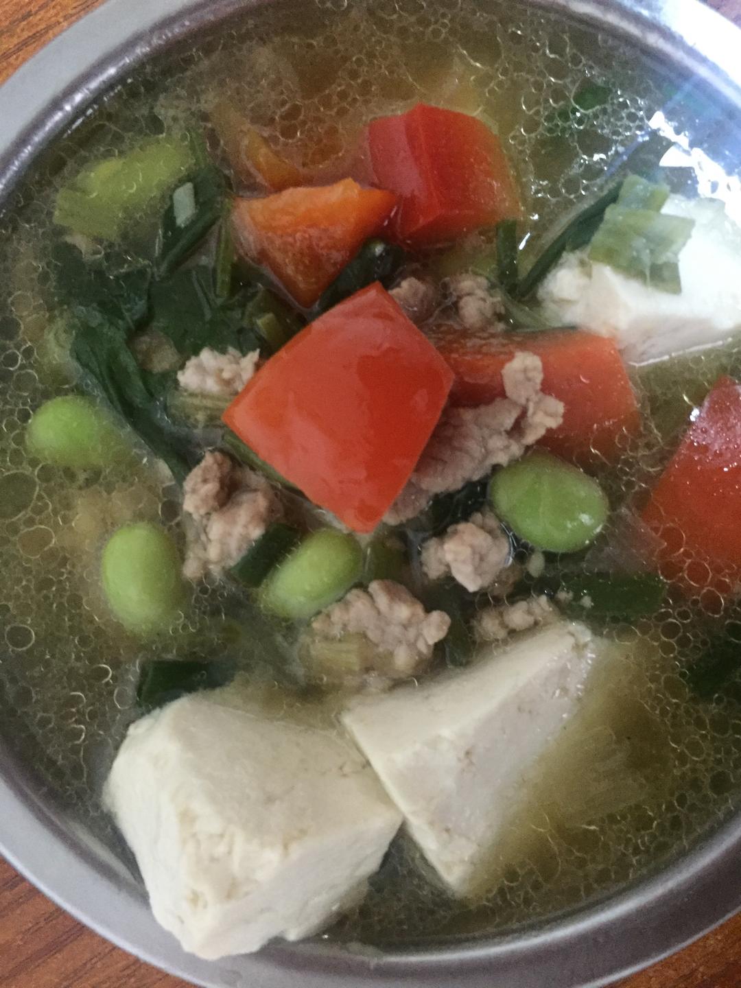 肉末豆腐汤的做法