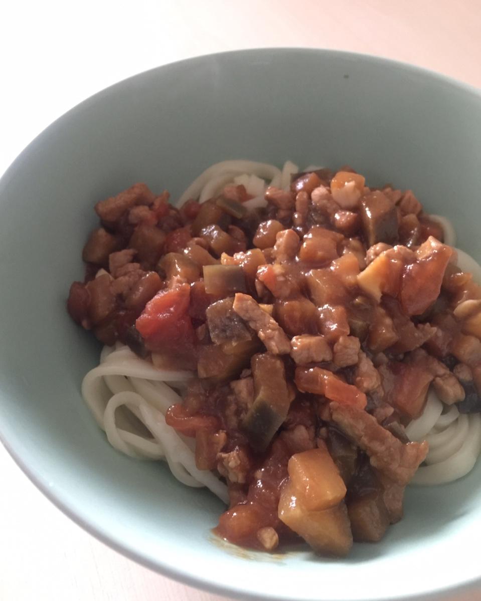 茄子肉丁打卤面