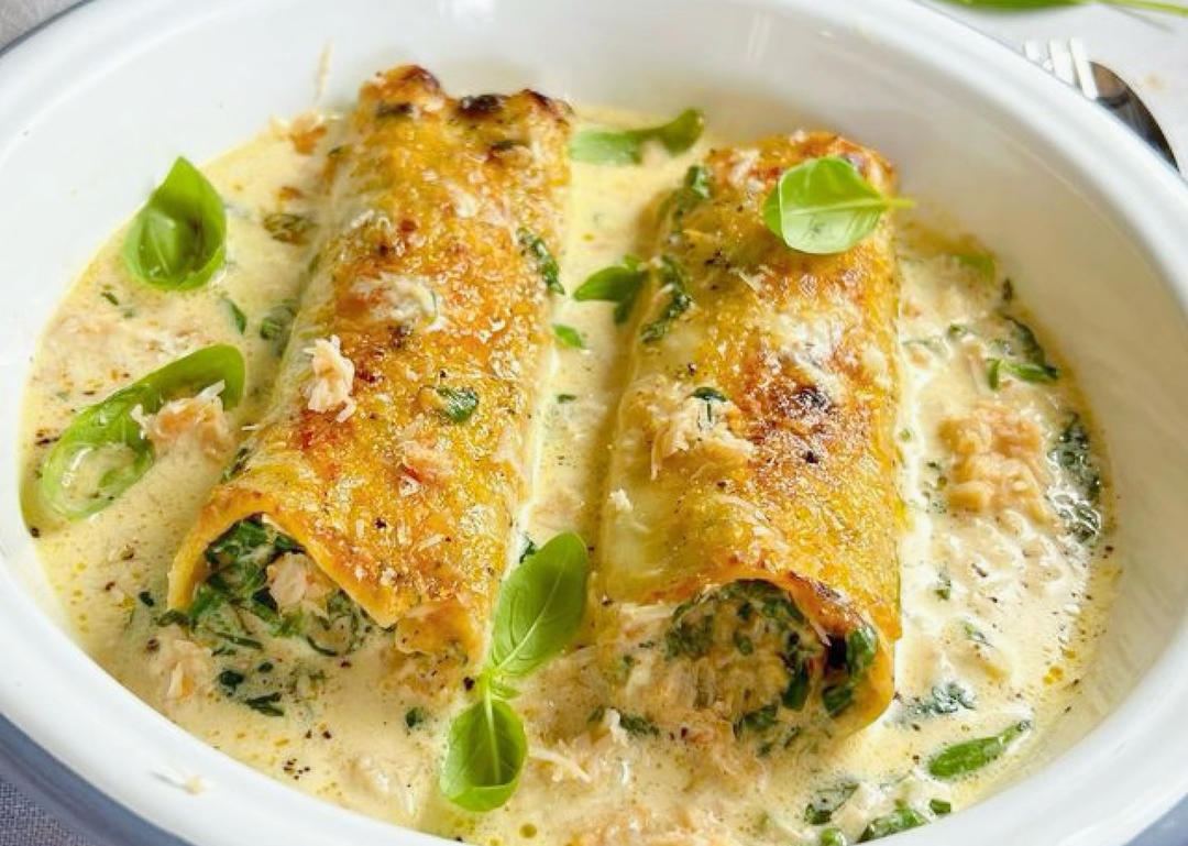 菠菜奶酪粗管面cannelloni