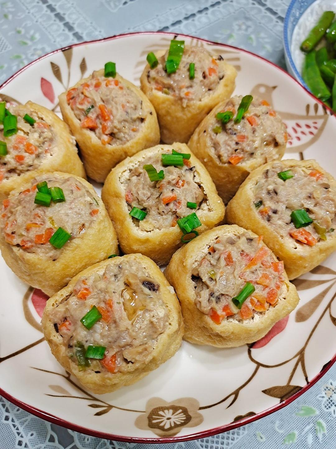 一端上桌就被秒光的时蔬肉沫酿油豆腐