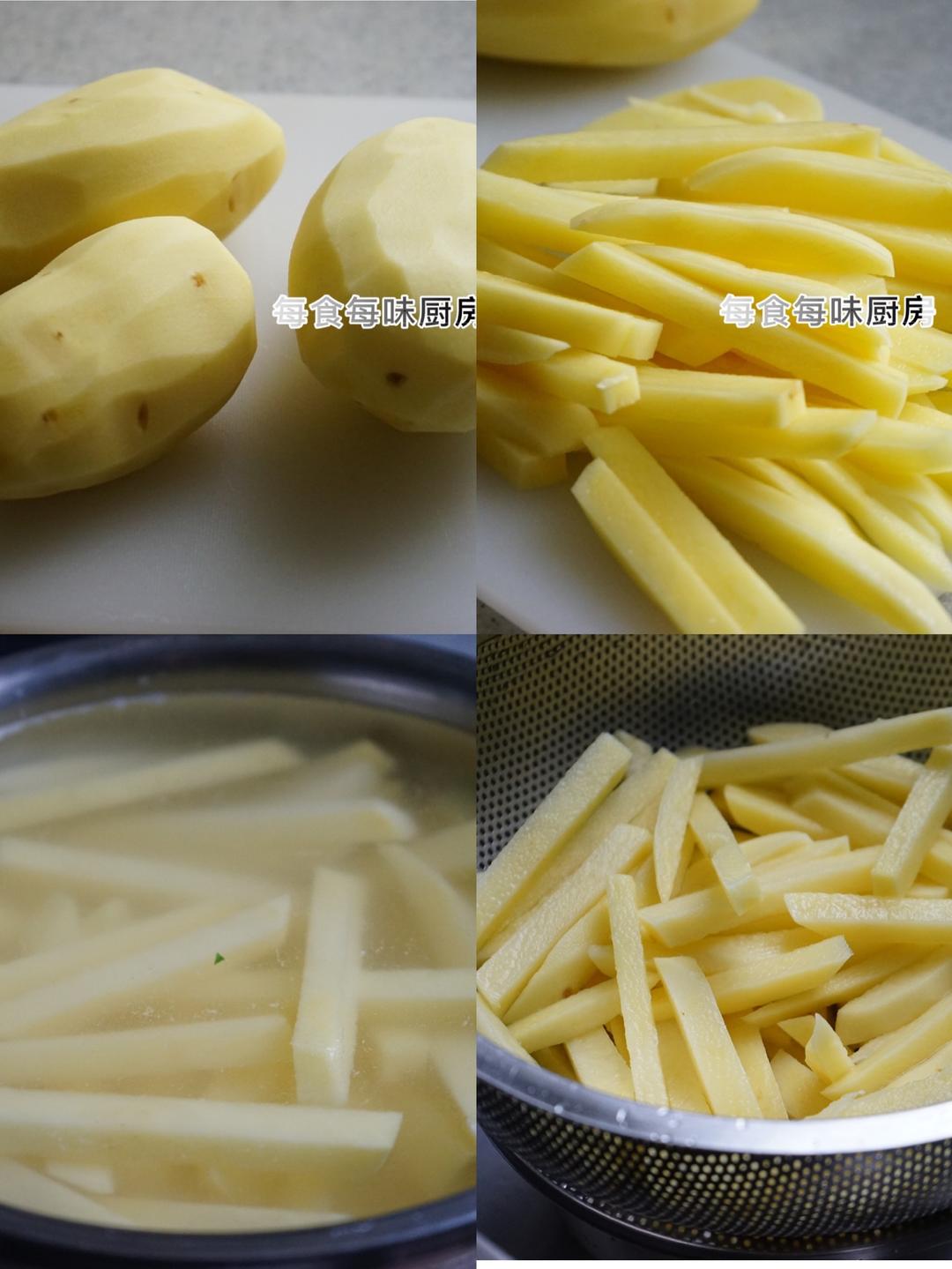 不用油炸的烤薯条🍟/更健康更美味的做法 步骤1