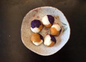 三色小果子-红薯紫薯山药小球的做法 步骤6