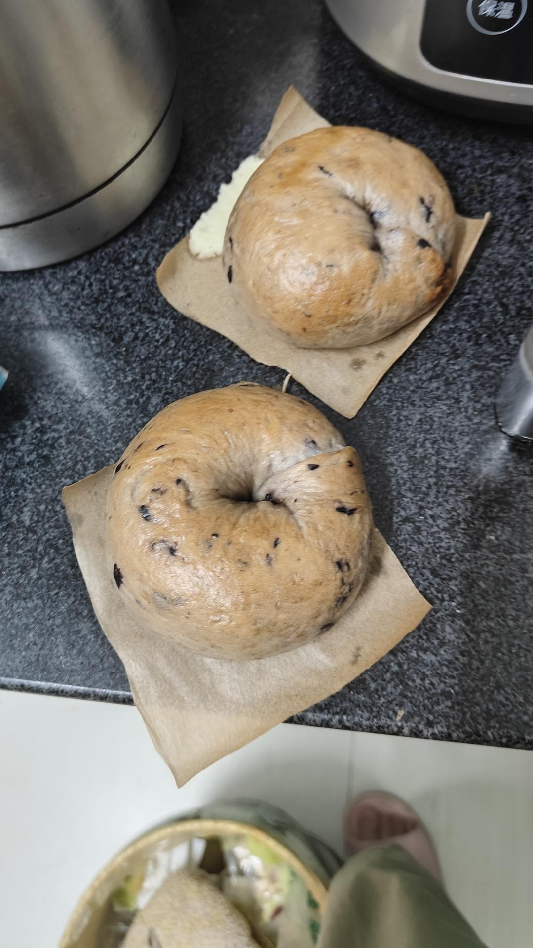 奶香蓝莓乳酪贝果💗新鲜水果香气🥯