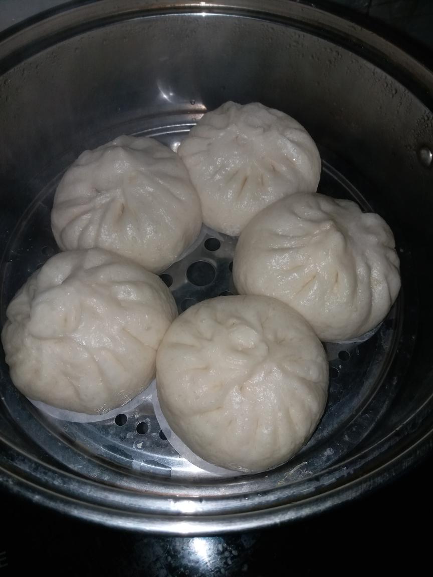 面包机揉面做的包菜包子