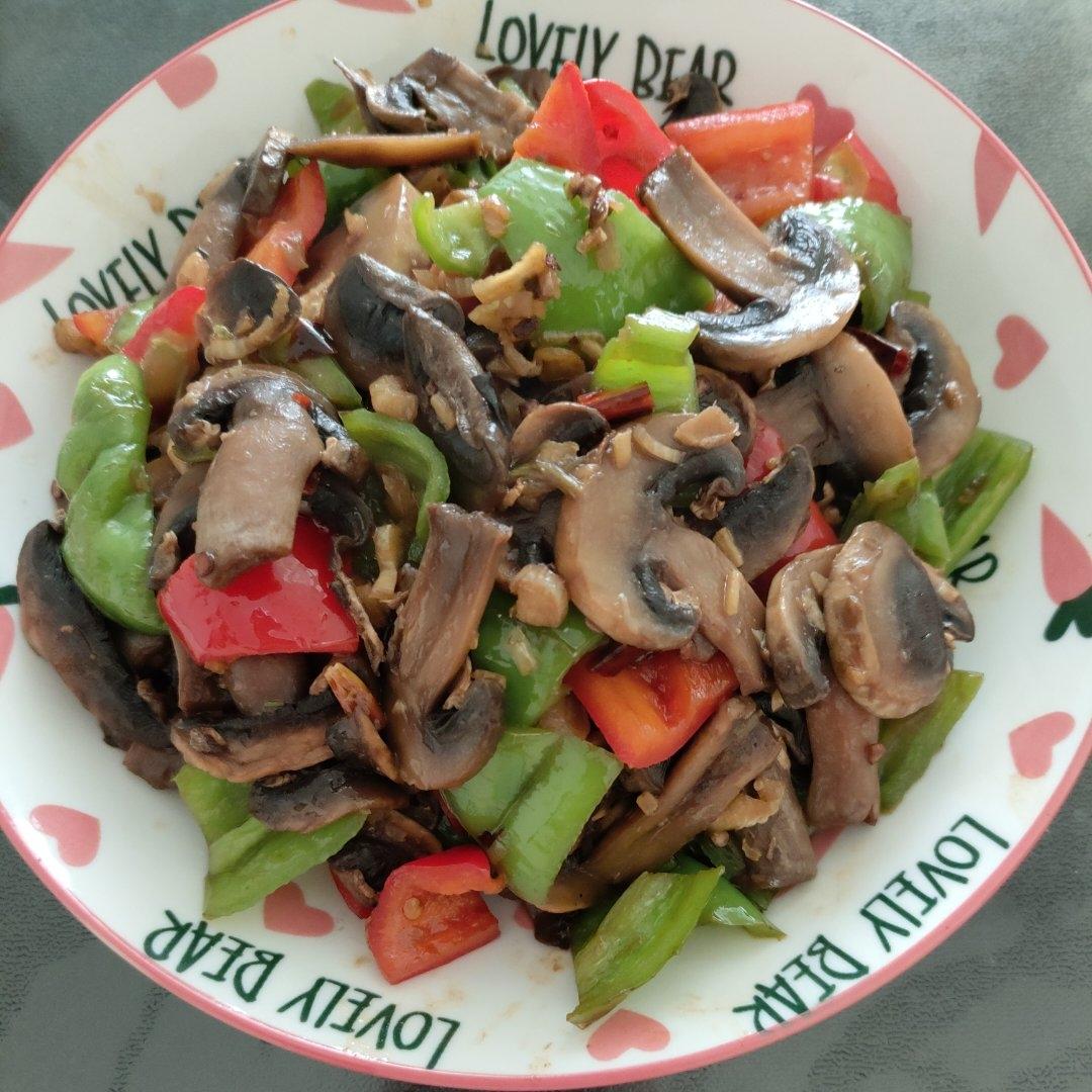 素炒鲜口蘑（白蘑菇），快手家常菜