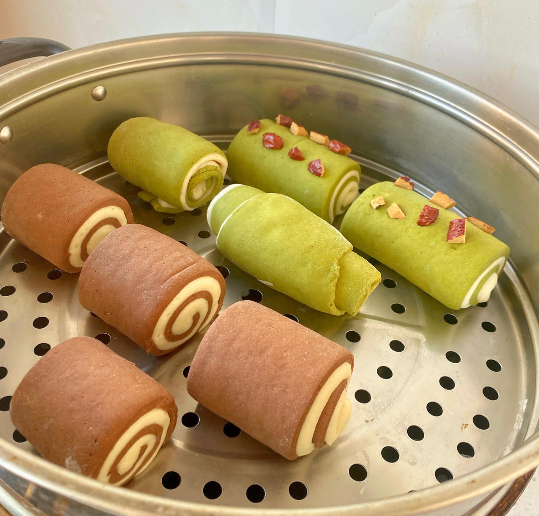 可可双色馒头