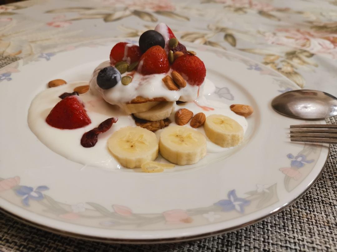 无面粉～燕麦麸皮香蕉松饼pancake
