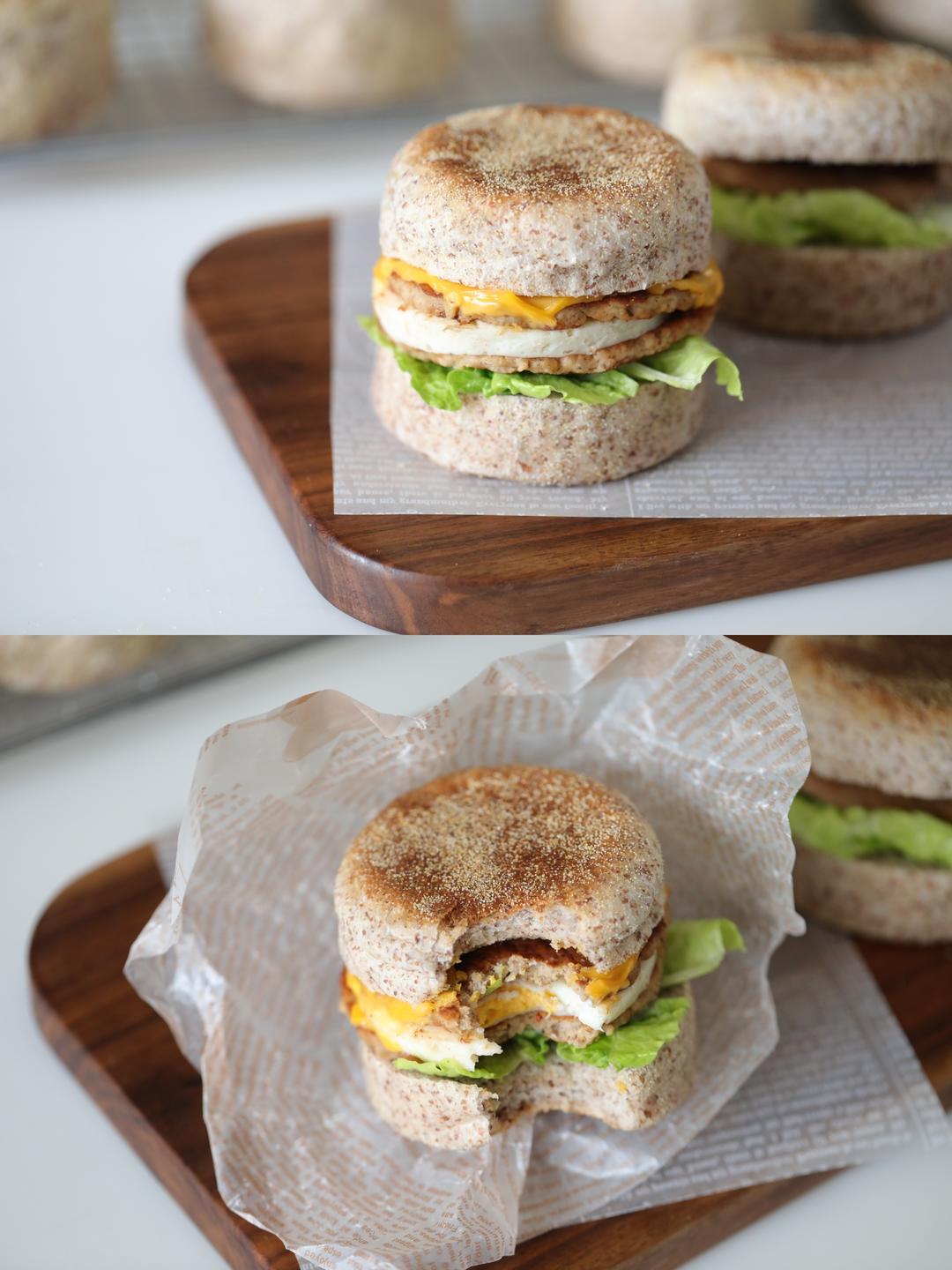 低热量高营养早餐菜单，40%黑麦英式麦芬