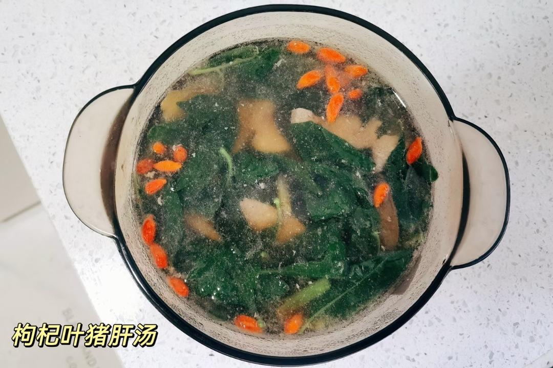 枸杞叶猪肝汤的做法