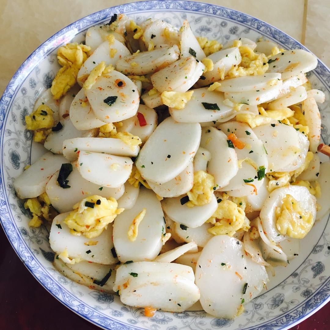 鸡蛋炒年糕
