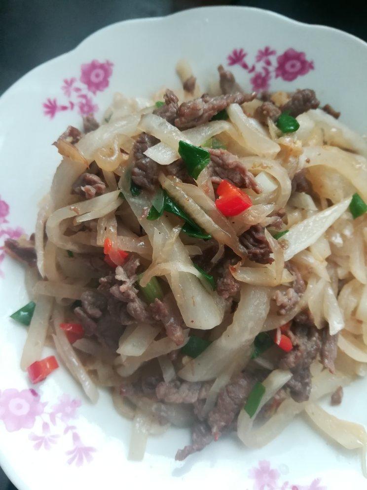白萝卜丝炒牛肉