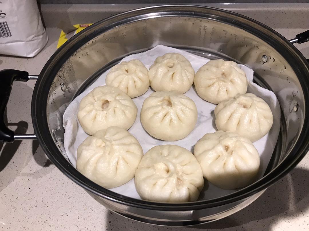 用面包机和面做包子
