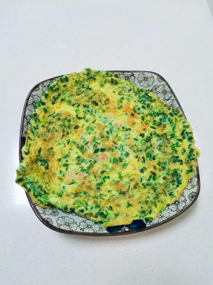 韭菜虾仁鸡蛋饼