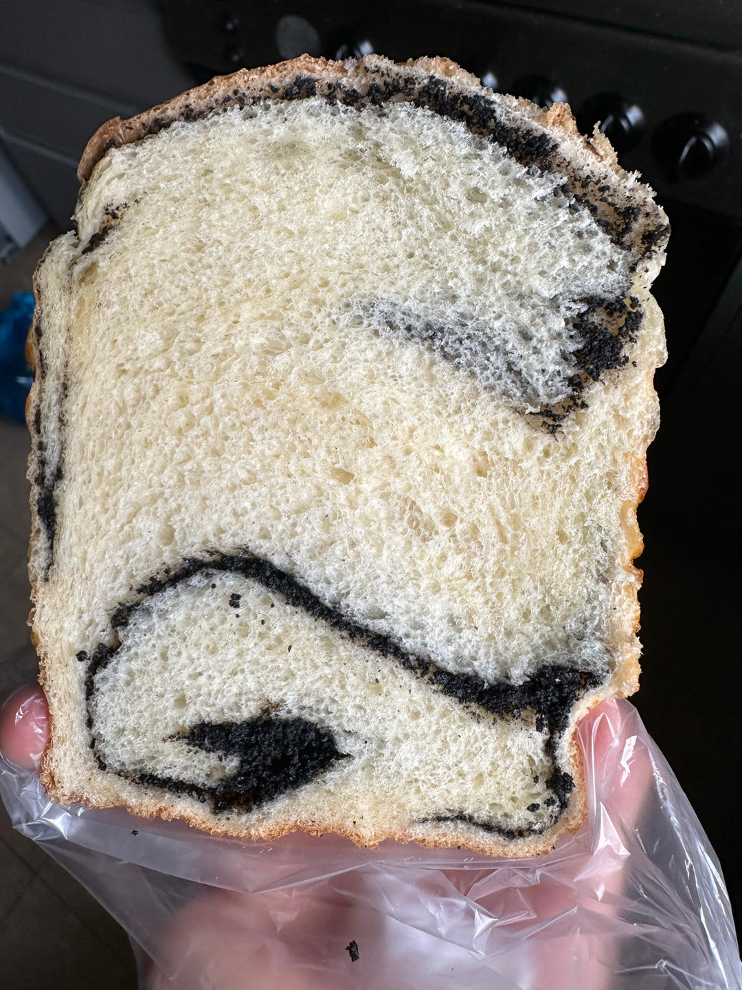 料多多系列--黑芝麻奶酥小吐司